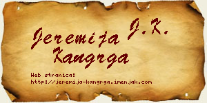 Jeremija Kangrga vizit kartica